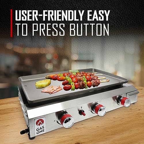 Gas One Portable Flat Top Grill with 3 Burners