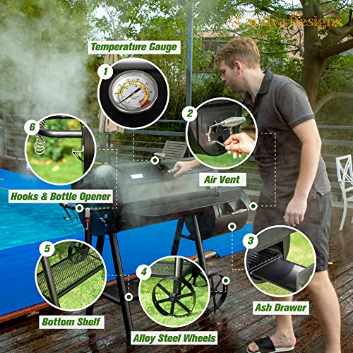 Captiva Designs Heavy Duty Charcoal Smoker and Grill