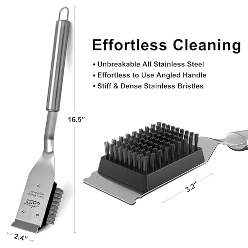 GRILLART BBQ Grill Brush and Scraper Set 16.5