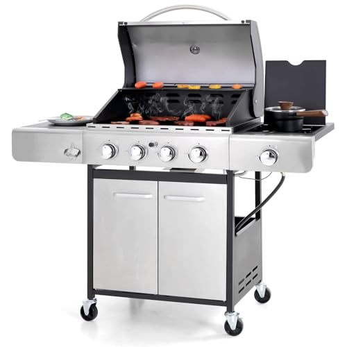 Sophia & William 4-Burner Gas BBQ Grill, Stainless Steel