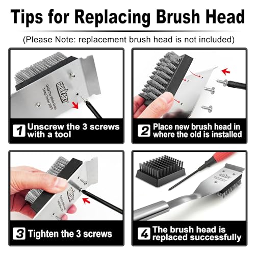 GRILLART BBQ Grill Brush and Scraper Set 16.5