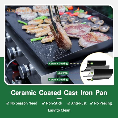 Captiva Designs 36" Gas Griddle Station, 3-Burner Flat Top