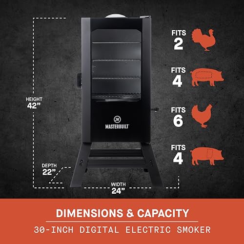 Masterbuilt 30" Digital Electric Vertical BBQ Smoker with Leg Kit