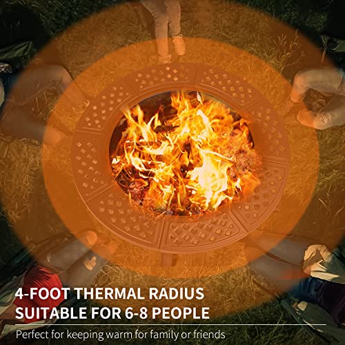 Aoxun 36" Outdoor Wood Burning Fire Pit with Grills