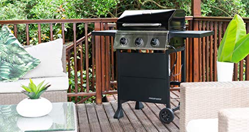Megamaster 3-Burner Gas Grill with Foldable Tables
