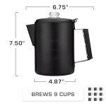 Coletti Black Bozeman 9-Cup Camping Coffee Pot