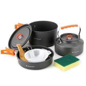 Odoland 10-Piece Camping Cookware Set