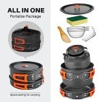 Odoland 10-Piece Camping Cookware Set