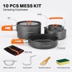 Odoland 10-Piece Camping Cookware Set