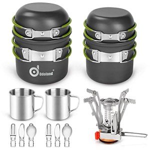 Odoland 16-Piece Lightweight Camping Cookware Set