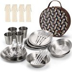 Odoland Camping Messware Set – Stainless Steel Tableware