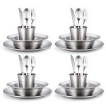 Odoland Camping Messware Set – Stainless Steel Tableware