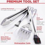 Stainless Steel BBQ Grill Tool Set for Outdoor Cooking