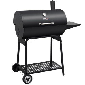 Royal Gourmet Barrel Charcoal Grill with Side Table