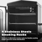Vertical Propane Smoker with Temperature Control and Cover