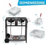 Double Burner Propane Deep Fryer with Pots & Baskets