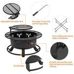 32" Outdoor Wood Burning Fire Pit with Grill