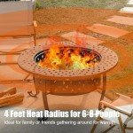 36 Inch Fire Pit with BBQ Grills & Table
