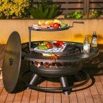 36-Inch Outdoor Fire Pit with Cooking Grills