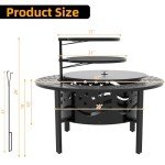 42" Outdoor Fire Pit with Grills and Cover