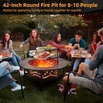 42" Outdoor Fire Pit with Grills and Cover