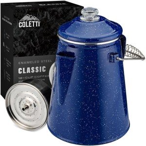 Coletti Enamel Camping Coffee Pot - 12 Cups