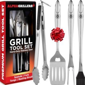 Stainless Steel BBQ Grill Tool Set for Outdoor Cooking