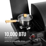 2-Burner Gas and Charcoal Combo Grill with Smoker
