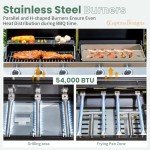 Captiva Propane Gas Griddle Grill Combo, 696 SQIN