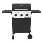 Megamaster 3-Burner Gas Grill with Foldable Tables