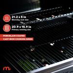 Megamaster 3-Burner Gas Grill with Foldable Tables