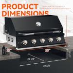 Hygrill 40-Inch Stainless Steel 5-Burner Grill