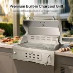 28-Inch Stainless Steel Built-In Charcoal Grill