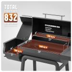 Feasto 30-Inch Charcoal Grill with Offset Smoker