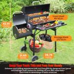 SUNLIFER Charcoal Grill & Offset Smoker Combo