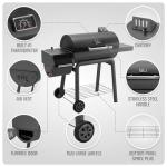 Feasto 30-Inch Charcoal Grill with Offset Smoker