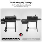 Feasto 30-Inch Charcoal Grill with Offset Smoker