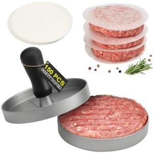 TACGEA Non-Stick Burger Press with Patty Papers