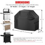 58-Inch Waterproof BBQ Grill Cover with Straps