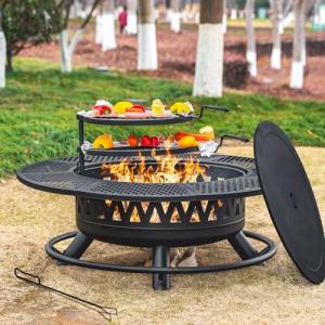 47-Inch Outdoor Fire Pit with 2 Grills