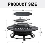 47-Inch Outdoor Fire Pit with 2 Grills