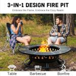47-Inch Outdoor Fire Pit with 2 Grills