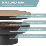 DENKOE 32 Inch Heavy Duty Fire Pit Table