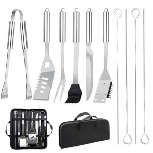11-Piece Stainless Steel BBQ Grill Tool Set