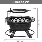Bali Outdoors Fire Pit with Removable Cooking Grill