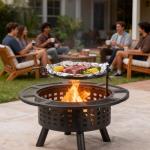 Verdeluxe 36" Outdoor Fire Pit & Grill Combo