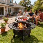 Verdeluxe 36" Outdoor Fire Pit & Grill Combo