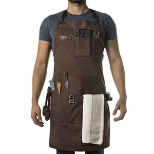 Asaya Chef BBQ Apron with Bottle Opener - Brown