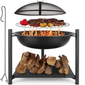 SereneLife 26" Outdoor Fire Pit and Grill