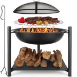 SereneLife 26" Outdoor Fire Pit and Grill